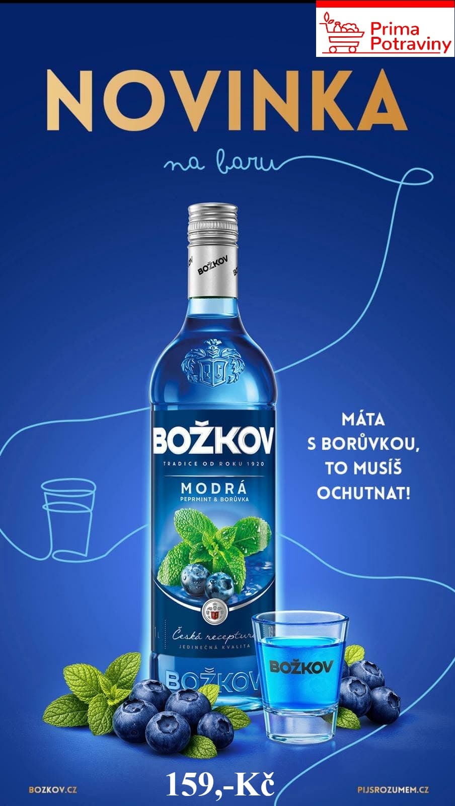 Božkov Modrá Peprmint Borůvka